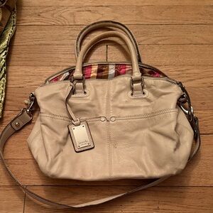 Tignanello Cream Leather Satchel